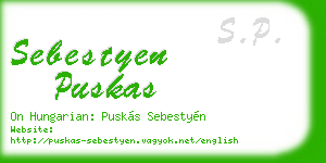 sebestyen puskas business card
