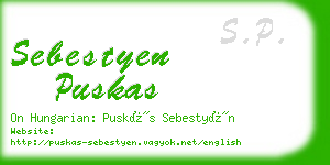 sebestyen puskas business card